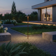 VK Lighting Mush - Gartenpfosten auf Erdspieß - Ø 15 x 60,8 cm - 8W LED inkl. - IP65 - Rustbraun