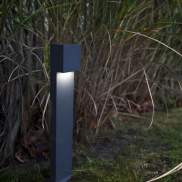 Lutec Gemini XF - Gartenleuchte - 9,2 x 11 x 65 cm - 9,5W LED inkl - dunkelgrau - weiß
