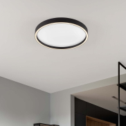 Nova Luce Istos - Deckenleuchte - Ø 50 x 5 cm - 38W dimmbar LED inkl. - Sand schwarz