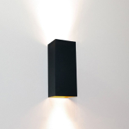 Artdelight Dante - Wandleuchte - 6,7 x 6,7 x 15,4 cm - matt schwarz/gold