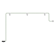 Creative Cables Eiva - tragbare Lichtgirlande - 4,9 Meter Gesamtlänge - 3 x Eiva 2-Wege E27-Leuchtmittel mit Silikonkabelhalter - IP65 - grün & weiß