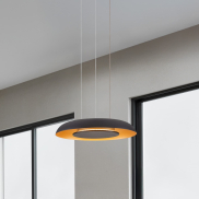 Nova Luce Epos - Hängelampe - Ø 40 x 145 cm - 24W dimmbar LED inkl. - Sand schwarz und gebürstetes gold