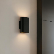 Lucide Ovalis - Wandleuchte - 16 x 8,5 x 20 cm - schwarz und matt gold
