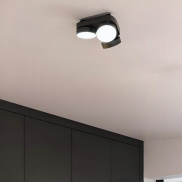 Lutec Stanos - Aufbaustrahler - intelligente Beleuchtung - Lutec Connect - Ø10 x 5,5 cm - 6,8W LED inkl. - Dimmfunktion per App - 2700K-6500K - schwarz