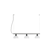 Faro Tatawin - Pendelleuchte 3L - 8,1 x 100 x 210 cm - Schwarz/Milchglas