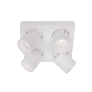 Artdelight Laguna - Aufbaustrahler 4L - 22 x 22 x 9,5 cm - 4 x 6W dimmbare LED inkl - weiß