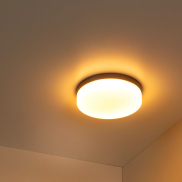 Lucide Biskit - Deckenleuchte mit Bewegungssensor - Ø 23 x 6,5 cm - 12W LED inkl. - IP44 - schwarz