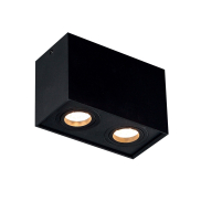 Maxlight Basic Square - Aufbaustrahler 2L - 19 x 12 cm - schwarz