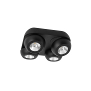Nova Luce Gon - Aufbaustrahler 4L - 25 x 25 x 9 cm - 4 x 5W LED inkl. - Sand schwarz