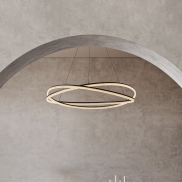 Nova Luce Ofelia - Hängelampe mit Fernbedienung - Ø 95 x 150 cm - 68W dimmbar LED inkl. - sand schwarz
