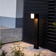 Lutec Cuba - Gartenleuchte - 23,7 x 11 x 75 cm - 12,2W LED inkl. - IP54 - schwarz