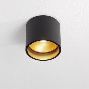 Artdelight Ormond - Deckenleuchte - Ø 11 x 10 cm - 7W dimmbare LED inkl. - IP54 - schwarz und matt gold