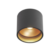 Artdelight Ormond - Deckenleuchte - Ø 11 x 10 cm - 7W dimmbare LED inkl - IP54 - schwarz/gold