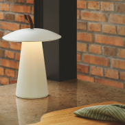 Nordlux Ara To-Go 2 - batteriebetriebene Tischleuchte für draußen - Ø 19,7 x 29,2 cm - 2W dimmbare LED inkl. - IP54 - weiß