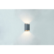 Artdelight Diaz Small - Wandleuchte - 4 x 10 x 15 cm - 2 x 3W LED inkl. - IP54 - gebürstetes Metall