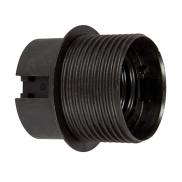 VK Lighting - Fassung E27 - Kunststoff - mit Gewinde & Flansch - Ø 4,0 x 4,5 cm - schwarz