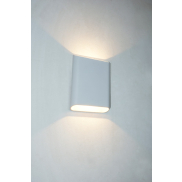 Artdelight Diaz Large - Wandleuchte - 4 x 14,5 x 20 cm - 2 x 6W LED inkl. - IP65 - weiß
