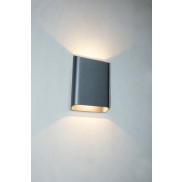 Artdelight Diaz Large - Wandleuchte - 4 x 14,5 x 20 cm - 2 x 6W LED inkl - IP65 - gebürstetes Metall