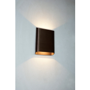 Artdelight Diaz Large - Wandleuchte - 4 x 14,5 x 20 cm - 2 x 6W LED inkl. - IP65 - gebürstete Bronze