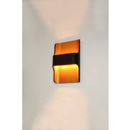Artdelight Dallas - Wandleuchte - 16 x 7,8 x 24 cm - 2 x 8W dimmbare LED inkl - IP65 - schwarz & gold