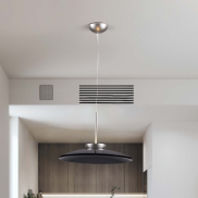 Nova Luce Esti - hängelampe - Ø 50 x 240 cm - 21W dimmbar LED inkl. - gebürstetes nickel und rauchglas