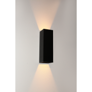 Artdelight Vegas - Wandleuchte - 8 x 8 x 25 cm - 2 x 4W dimmbare LED inkl. - IP65 - schwarz