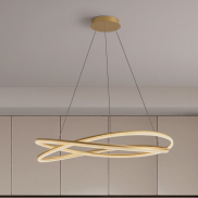 Nova Luce Ofelia - Hängelampe mit Fernbedienung - Ø 95 x 150 cm - 68W dimmbar LED inkl. - messing gold