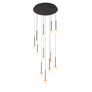 Lucide Calina - Hängeleuchte - Ø 69,9 x 169,3 cm - 12 x 7,7W dimmbare LED inkl. - schwarz
