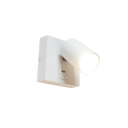 Artdelight Master - Wandleuchte mit Schalter und USB-Anschluss - 11,5 x 12,5 x 11,5 cm - 6W LED inkl. - weiß