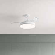 Nova Luce Nevma - Deckenventilator mit Licht und Fernbedienung - Ø 107 x 49 cm - 36W LED inkl. - Matt Weiß