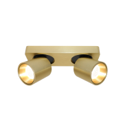 Artdelight Laguna - Aufbaustrahler 2L - 22 x 8,5 x 9,5 cm - 2 x 6W dimmbare LED inkl. - gold gebürstet