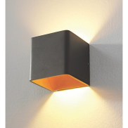 Artdelight Fulda - Wandleuchte - 10 x 10 x 10 cm - 6W dimmbare LED inkl - schwarz und gold