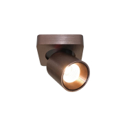 Artdelight Laguna - Aufbaustrahler 1L - 10 x 10 x 9,5 cm - 6W dimmbare LED inkl - Bronze gebürstet