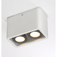 Artdelight Bronx2 - Aufbaustrahler 2L - 13 x 7 x 8,5 cm - weiß