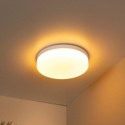 Lucide Biskit - Deckenleuchte mit Bewegungssensor - Ø 34,5 x 7,5 cm - 24W LED inkl. - IP44 - weiß