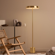 Nova Luce Vetro - Stehleuchte - Ø 40 x 136 cm - 33W  LED inkl. - Gold satiniert