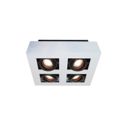 Artdelight Bosco - Aufbaustrahler 4L - 25 x 25 x 8,6 cm - weiß und schwarz