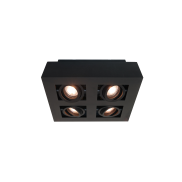 Artdelight Bosco - Aufbaustrahler 4L - 25 x 25 x 8,6 cm - schwarz