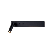 VK Lighting Bar - Wandleuchte mit Leselicht links - 30 x 17 x 5 cm - 3W + 6W LED inkl. - schwarz