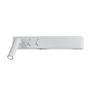 VK Lighting Bar - Wandleuchte mit Leselicht links - 30 x 17 x 5 cm - 3W + 6W LED inkl. - weiß