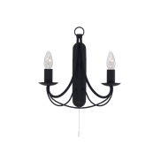 Searchlight Maypole - Wandleuchte mit Zugschalter - 31 x 31 cm - schwarz