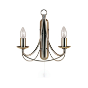 Searchlight Maibaum - Wandleuchte mit Zugschalter - 31 x 31 cm - Messing antik