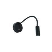 Artdelight Flexi-C - Wandleuchte mit Schalter - Ø 10 x 34 cm - 3W LED inkl. - schwarz