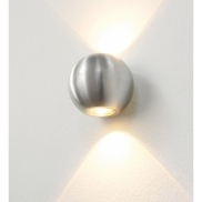 Artdelight Denver - Außenwandleuchte - Ø 10 cm - 2 x 4W dimmbare LED inkl. - IP54 - Aluminium