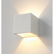 Artdelight Cube - Außenwandleuchte - 10 x 10 x 10 cm - 6W dimmbare LED inkl - IP54 - weiß