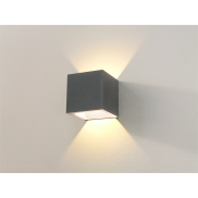 Artdelight Cube - Außenwandleuchte - 10 x 10 x 10 cm - 6W dimmbare LED inkl. - IP54 - graphit