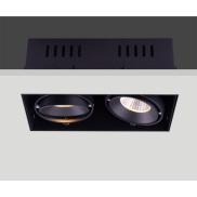 Artdelight Trofa - Einbaustrahler 2L - 195 x 95 mm, 197 x 97 mm Einbaumaß - schwarz