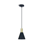 ONE Light E27 Pendelleuchte Cones - Hängeleuchte - Ø 15,3 x 222,8 cm - Messing gebürstet und schwarz