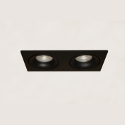Artdelight Alice - Einbaustrahler - 183,5 x 90 mm, 2 x Ø 80 mm Einbaumaß - schwarz