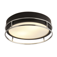 Searchlight Phoenix - Deckenleuchte - Ø 30 x 10 cm - IP44 - schwarz und chrom